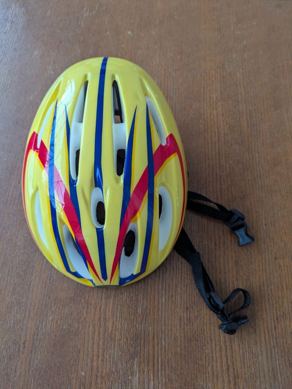 Back Trails High Vis Yellow Bike Helmet Black Straps
